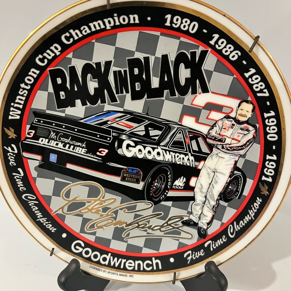 Dale Earnhardt Back in Black Commemorative Motorsports Plate